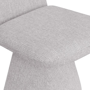 Meridian Furniture Renuar Art Deco Woven Polyester Upholstered Dining Chair with Textured Fabric for Modern Rooms Grey 869Grey-C
