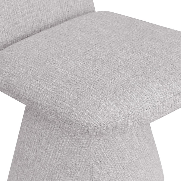 Meridian Furniture Renuar Art Deco Woven Polyester Upholstered Dining Chair with Textured Fabric for Modern Rooms Grey 869Grey-C