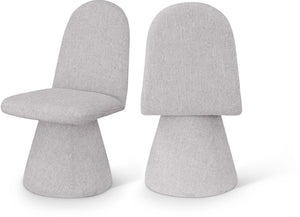 Meridian Furniture Renuar Art Deco Woven Polyester Upholstered Dining Chair with Textured Fabric for Modern Rooms Grey 869Grey-C