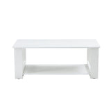 English Elm A Modern and Practical White Coffee Table. The Double Layered Coffee Table Is Made Of Mdf Material,. Suitable For Living Room, Bedroom, and Study.Ct-16