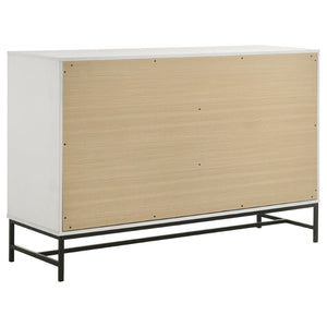 English Elm Taraval Queen Bedroom Set with Diamond Tufted Headboard and Six Drawer Dresser B062S01672