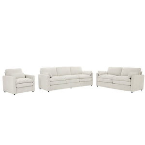 English Elm 101.2" Modular Chenille Sectional Sofa with Tufted Cushions and Deep Seating for Living Room Beige N719S001923A