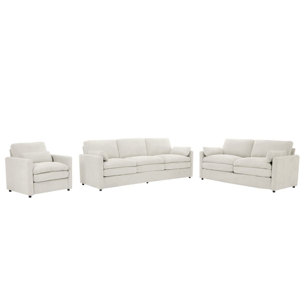 English Elm 101.2" Modular Chenille Sectional Sofa with Tufted Cushions and Deep Seating for Living Room Beige N719S001923A