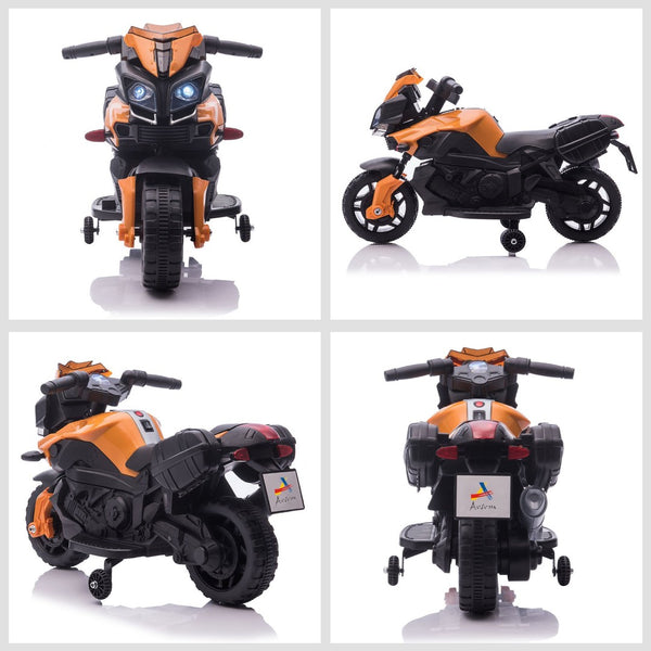 English Elm Aosom 12v Kids Battery Powered Atv Quad with Led Lights Music Usb Treaded Tires W2225P249810
