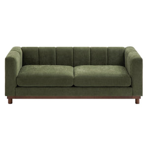 English Elm Modern Chenille Loveseat with Pocket Spring Support for Apartment Living Rooms Green N763S000070F