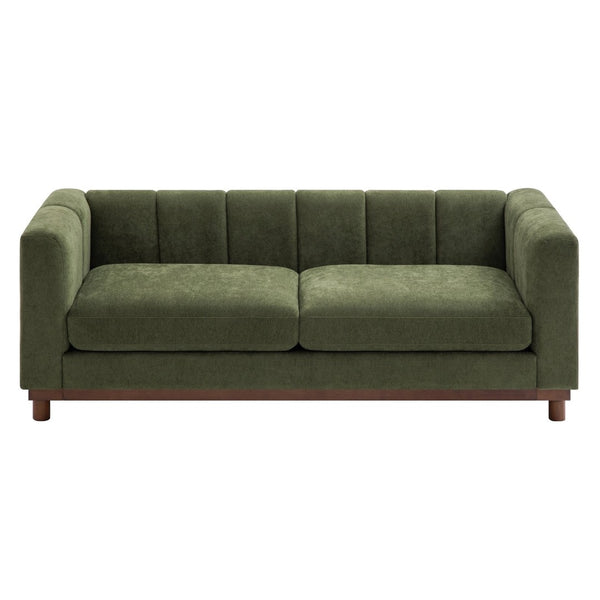 English Elm Modern Chenille Loveseat with Pocket Spring Support for Apartment Living Rooms Green N763S000070F