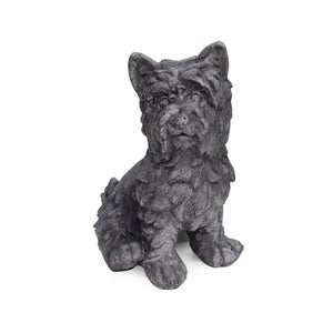 English Elm Christopher Knight Home® - CRICKET Terrier Cast Stone Garden Statue in Antique Gray Finish — Durable Outdoor Accent, 15"H 65285.00GRY