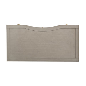 English Elm Jennifer Taylor Home - Dauphin Elegant 5-Drawer Executive Desk In Grey Cashmere With Gold Accents For Stylish Workspaces B2719P238476