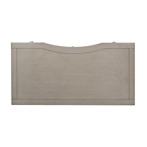 English Elm Jennifer Taylor Home - Dauphin Elegant 5-Drawer Executive Desk In Grey Cashmere With Gold Accents For Stylish Workspaces B2719P238476