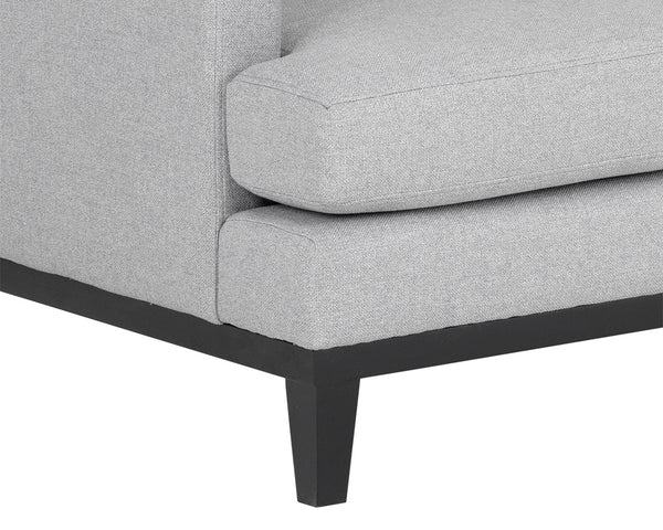 Sunpan Kaius Sofa - Eco-Friendly Mid-Century Modern Design with Durable Performance Fabric and Walnut Legs Limelight Silver