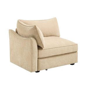 English Elm Sofa Sectional Left Facing Chenille Crescent Silhouette with Hidden Storage Modern Nordic Wheat W3041P293489