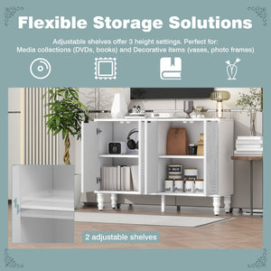 English Elm Vibe 47.2'' Modern Tv Stand - Stylish Media Console With Spacious Storage & Solid Wood Legs For Safety N724P233372K-GIGA