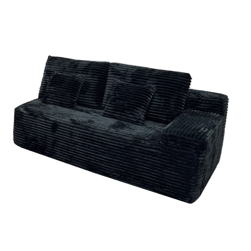 English Elm Sofa With Right Arm Facing Sectional In Sleek Black - Modern Comfort, Storage & Built-In Tech Features W579P333618-GIGA