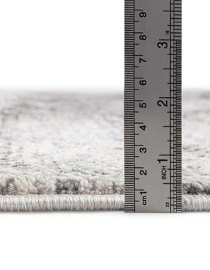 Unique Loom Finsbury Sarah Machine Made Abstract Rug Gray, Ivory 7' 10" x 7' 10"