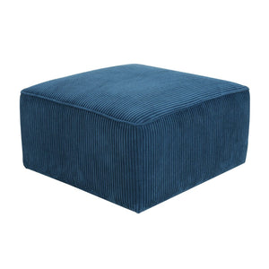 English Elm Upholstered Corduroy Square Ottoman Plywood Frame Sectional Footrest for Living Room Navy Blue N757P414087L
