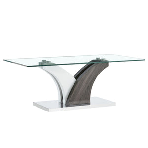 English Elm X-b-793-12065-trgr Tempered Glass Minimalist Table for Modern Dining or Living Rooms W2827P427121