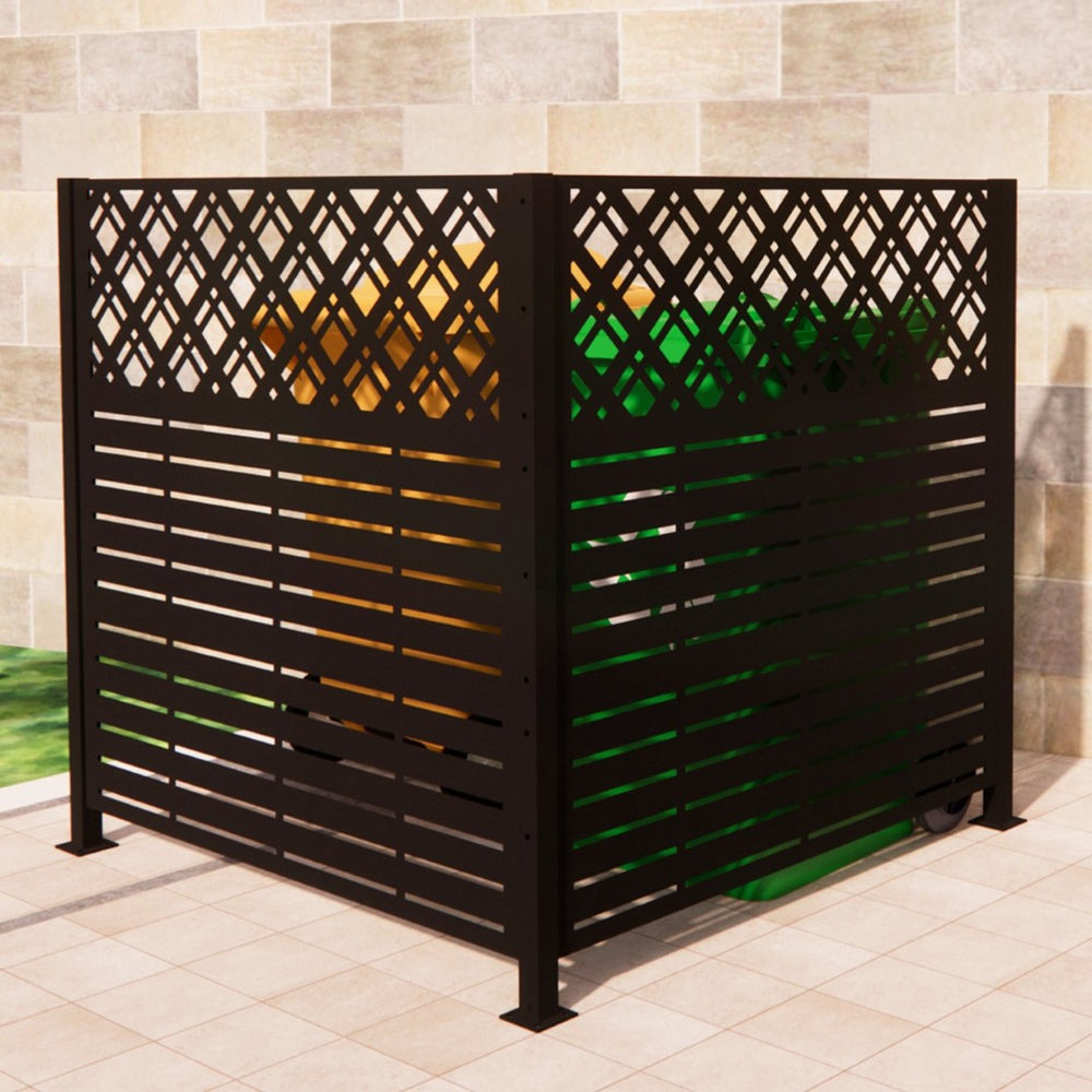 English Elm W48'' Galvanized Steel Outdoor Privacy Panels Powder Coated Slat Fence for Yard Enclosures W1586P455955