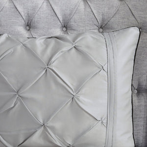 English Elm 7-piece King Tufted Pleated Comforter Set with Shams Bed Skirt Decorative Pillows B035P463170
