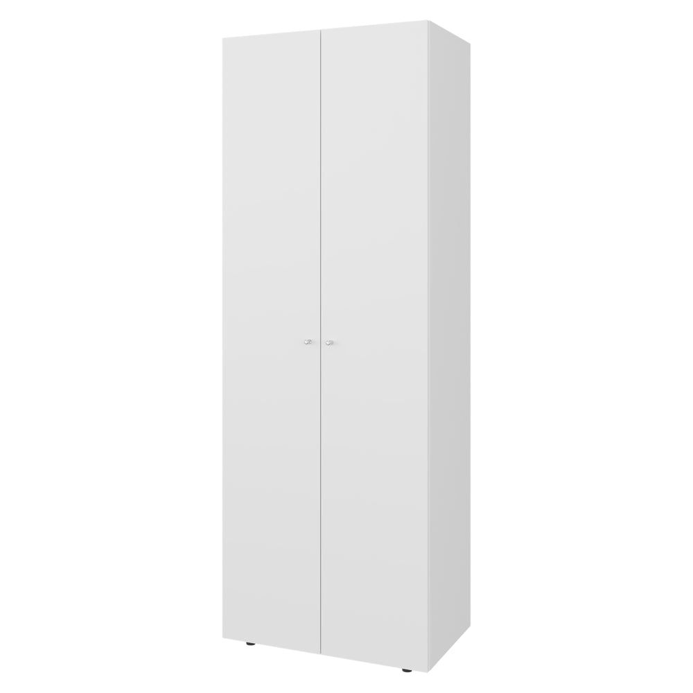English Elm Armoire 66.9" H - Stylish White Storage Solution With 2 Doors & 2 Shelves For Compact Bedrooms B097P395870