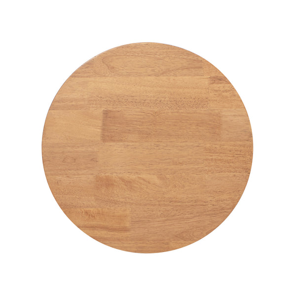 English Elm Jennifer Taylor Home - Kenzie Fluted Pillar 19.5" Round Accent Side Table in Light Natural Brown Rubberwood — Compact Durable Design B2719P280165