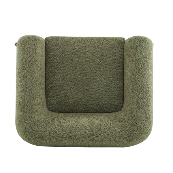 English Elm Christopher Knight Home® - Modern Upholstered Round Arm Accent Chair with Velvet Finish, Elegant Curved Back and Three Legs Design Olive Green,Walnut 39.5 L x 32.5 W x 23.25 H N776P216196G