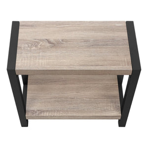 English Elm Accent Table Two Tier Narrow Black Laminate Metal Legs Modern Living Room Bedside B2710P218939