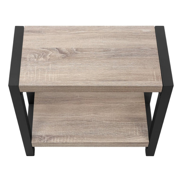 English Elm Accent Table Two Tier Narrow Black Laminate Metal Legs Modern Living Room Bedside B2710P218939