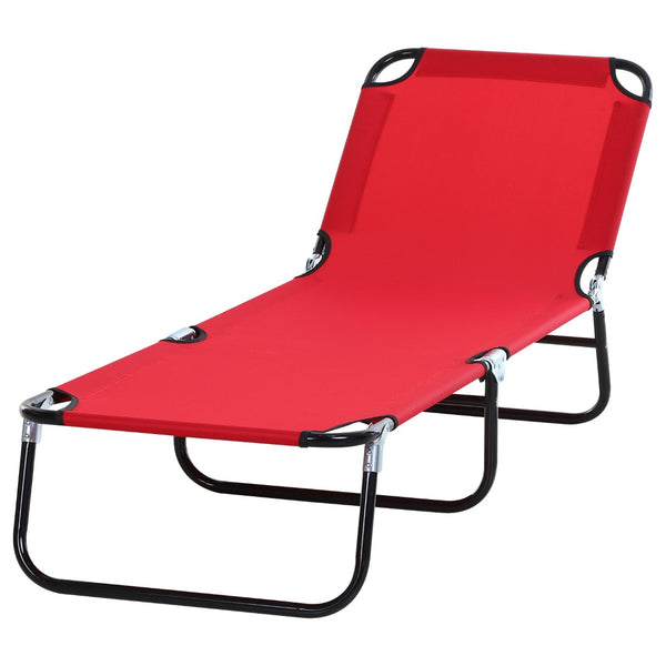 English Elm Outsunny Folding Chaise Lounge Chairs - 5-Level Recline, Lightweight Steel Frame, Perfect For Pool & Patio W2225P249605-GIGA