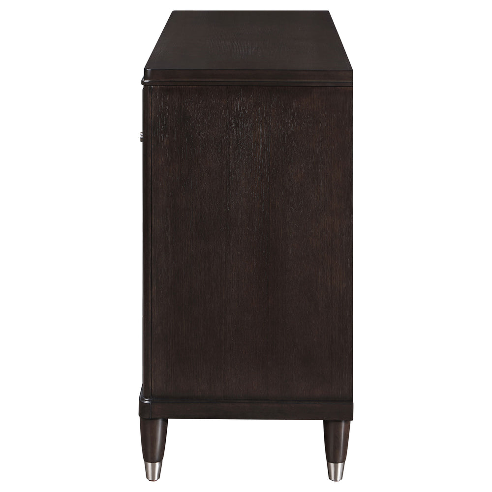 English Elm Niguel Brown 6-Drawer Dresser with Silver-Tone Hardware, Contemporary Wide Top, Generous Storage & Chic Trim Details B062P354066