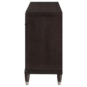 English Elm Niguel Brown 6-Drawer Dresser with Silver-Tone Hardware, Contemporary Wide Top, Generous Storage & Chic Trim Details B062P354066