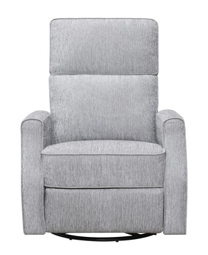English Elm Wallace & Bay - Gray Swivel Gliding Recliner in Graphite Finish, Transitional Style, Easy-Care Fabric, Compact Comfort B2709P212440