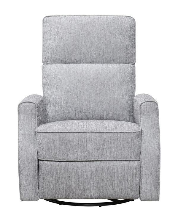 English Elm Wallace & Bay - Gray Swivel Gliding Recliner in Graphite Finish, Transitional Style, Easy-Care Fabric, Compact Comfort B2709P212440