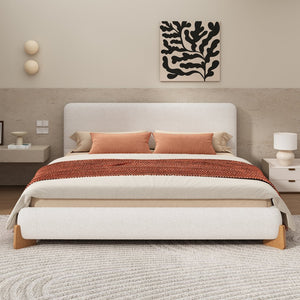 English Elm Christopher Knight Home® - Elegant Boucle Upholstered Bed - Luxurious King Size Centerpiece For Timeless Bedroom Comfort & Style N769P227999K