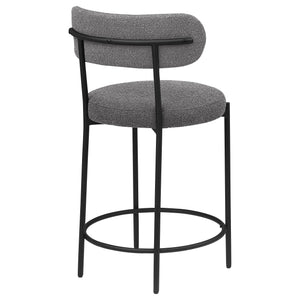 English Elm Concord Grey Boucle Counter Stools Set Of 2 - Stylish, Comfortable Chairs For Kitchen & Bar Use B062P299857