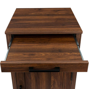 English Elm brown walnut modular wine bar cabinet with hutch, buffet storage, drawer & shelf for dining room W331P213375