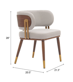 Brew Contemporary Fabric Chair with Steel Frame and Faux Wood Laminate for Elegant Dining Spaces