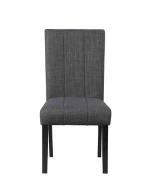 English Elm Kusa 5PC Dining Set with Engineered Stone Marble Top, Black Linen Chairs, Durable Bentwood Frame B2726P250499