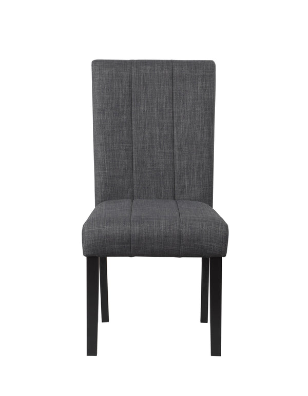 English Elm Kusa 5PC Dining Set with Engineered Stone Marble Top, Black Linen Chairs, Durable Bentwood Frame B2726P250499