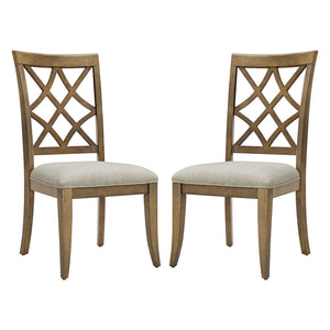 English Elm Wooden Frame Upholstered Dining Chairs Set Of 2 - Mid-Century Retro Style For Dining & Living Spaces W2582P205379-GIGA