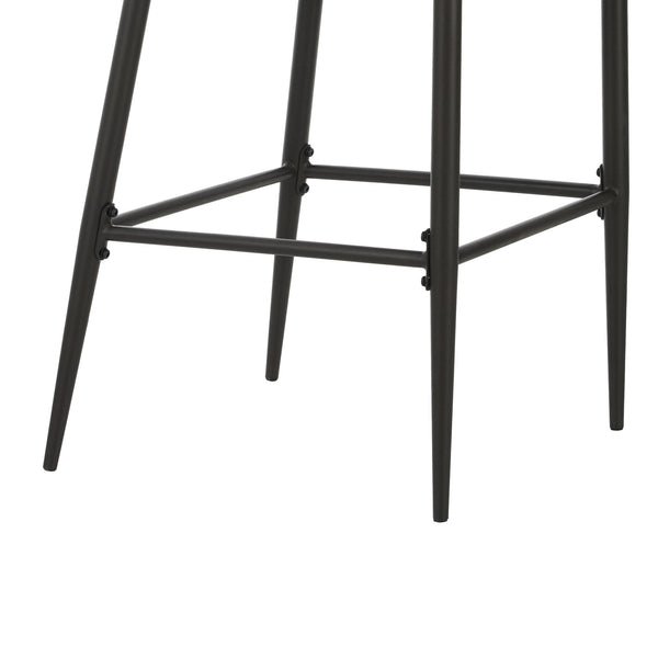 English Elm Christopher Knight Home® - Metal Industrial Leathaire Barstool Set of 2 with Comfortable Seat, Footrest, Non‑Slip Feet, Durable Frame khaki N771P247188V