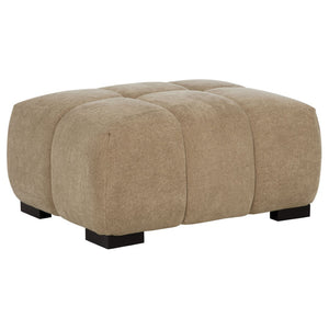 English Elm Plather Grid Tufted Upholstered Ottoman with Waterfall Cushioning for Living Rooms Camel B062P447954