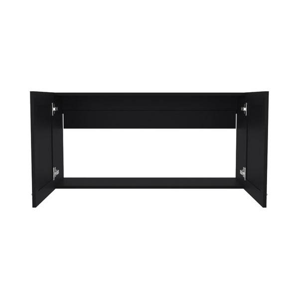 English Elm Wall Wall Cabinet 2-Door Black Wengue Engineered Wood Kitchen Storage Modern Compact Durable Design B097P350282