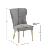 Madison Park Signature Helena Traditional Dining Side Chair MPS108-0294 Light Grey