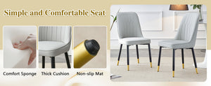 English Elm Table and Chair Set Round Tempered Glass Top Gold X Base with 4 Pu Dining Seats W1151S04839