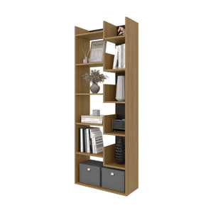 English Elm FM Perry Melamine Bookcase White with Open Shelves, Vertical Storage Organizer for Books, Decor and Small Spaces 63.8"H B128P283292