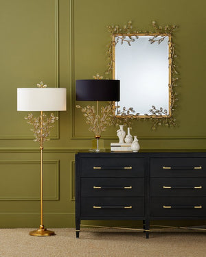 Currey & Company Verona Black Six-drawer Chest: Elegant Mahogany Design With Glamorous Champagne Accents And Luxury Touches Black Lacquered Linen ,Mahogany ,Engineered Wood ,Metal ,Faux Velvet 3000-0332-currey-company