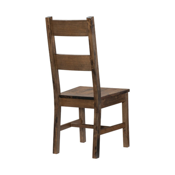English Elm Classic Five Piece Solid Rubberwood Dining Set Burnished Brown Finish Seats Six B011S01530