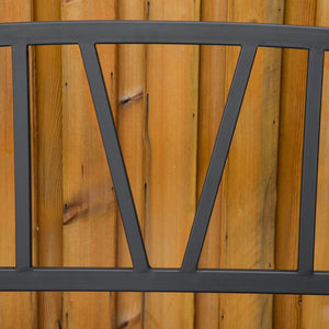 English Elm Outsunny 50" Black Metal Garden Bench For 2, Stylish Patio Seating With Slatted Design & Armrests W2225P174098-GIGA