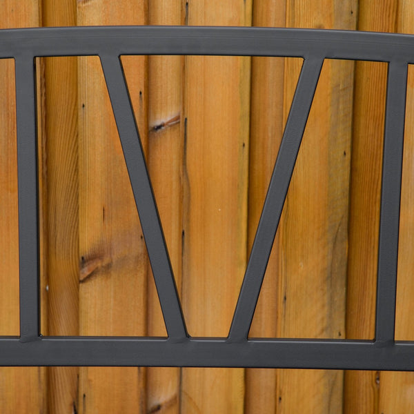 English Elm Outsunny 50" Black Metal Garden Bench For 2, Stylish Patio Seating With Slatted Design & Armrests W2225P174098-GIGA