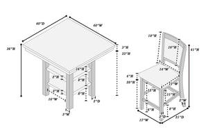 English Elm 5 Rustic Gray 5-Piece Counter Height Dining Set with Upholstered Chairs, Shelf & Footrests for Small Spaces B089P390145
